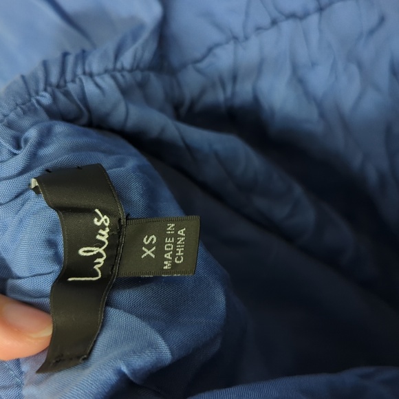 LuLu's Blue ruffled halter Mini dress - Never Worn - Picture 4 of 5